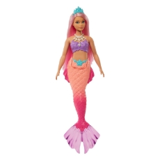 Imagine Barbie Dreamtopia papusa Sirena cu par roz si coada corai