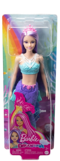 Imagine Barbie Dreamtopia papusa Sirena cu par mov si coada mov