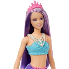 Imagine Barbie Dreamtopia papusa Sirena cu par mov si coada mov