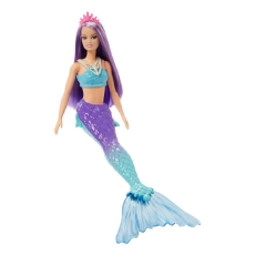 Imagine Barbie Dreamtopia papusa Sirena cu par mov si coada mov