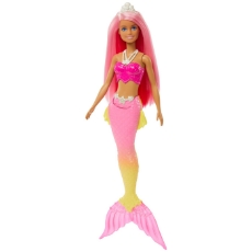Imagine Barbie Dreamtopia papusa Sirena cu par roz si coada roz