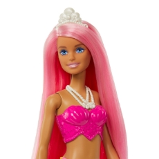 Imagine Barbie Dreamtopia papusa Sirena cu par roz si coada roz