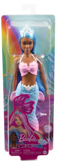 Imagine Barbie Dreamtopia papusa Sirena cu par albastru si coada albastra