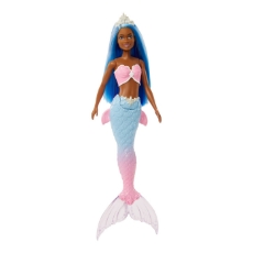 Imagine Barbie Dreamtopia papusa Sirena cu par albastru si coada albastra