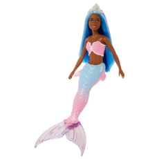 Imagine Barbie Dreamtopia papusa Sirena cu par albastru si coada albastra