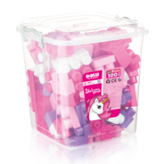 Imagine Cuburi mari de construit  in cutie - Unicorn (100 piese)