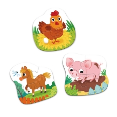 Imagine Puzzle 3 in 1 - O zi la ferma (2,3,4 piese)