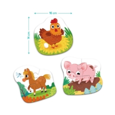 Imagine Puzzle 3 in 1 - O zi la ferma (2,3,4 piese)
