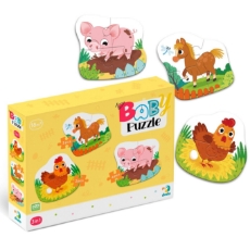 Imagine Puzzle 3 in 1 - O zi la ferma (2,3,4 piese)