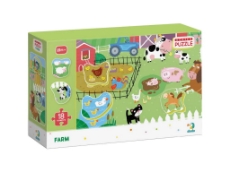 Imagine Puzzle cu surprize - La ferma (18 piese)